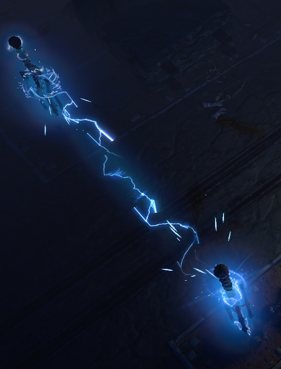 Two poles casting a beam that causing the Arc Trap debuff